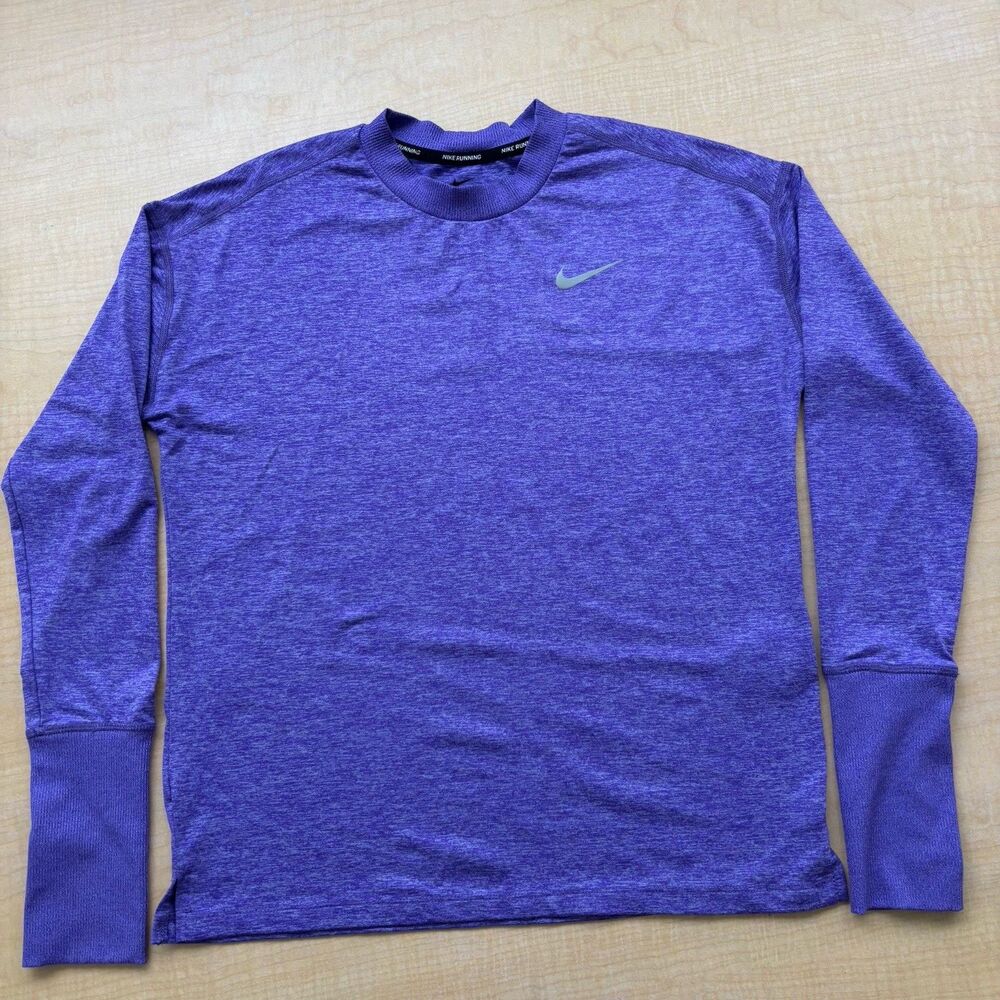 Nike Running Dri-FIT Women’s Size S Long Sleeve Shirt Purple Heather